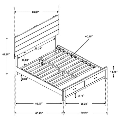 Brantford Wood Queen Storage Panel Bed Barrel Oak - 207040Q