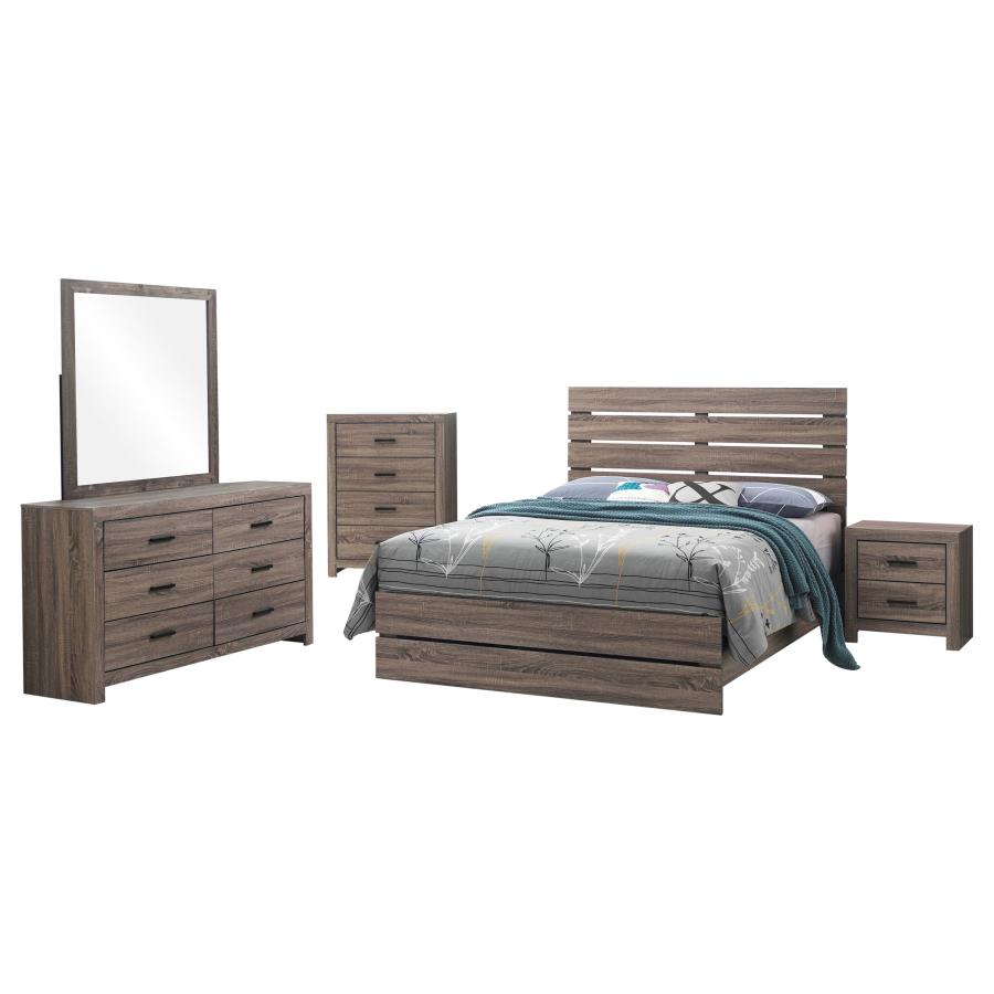 Brantford 5-piece Eastern King Bedroom Set Barrel Oak - 207041KE-S5