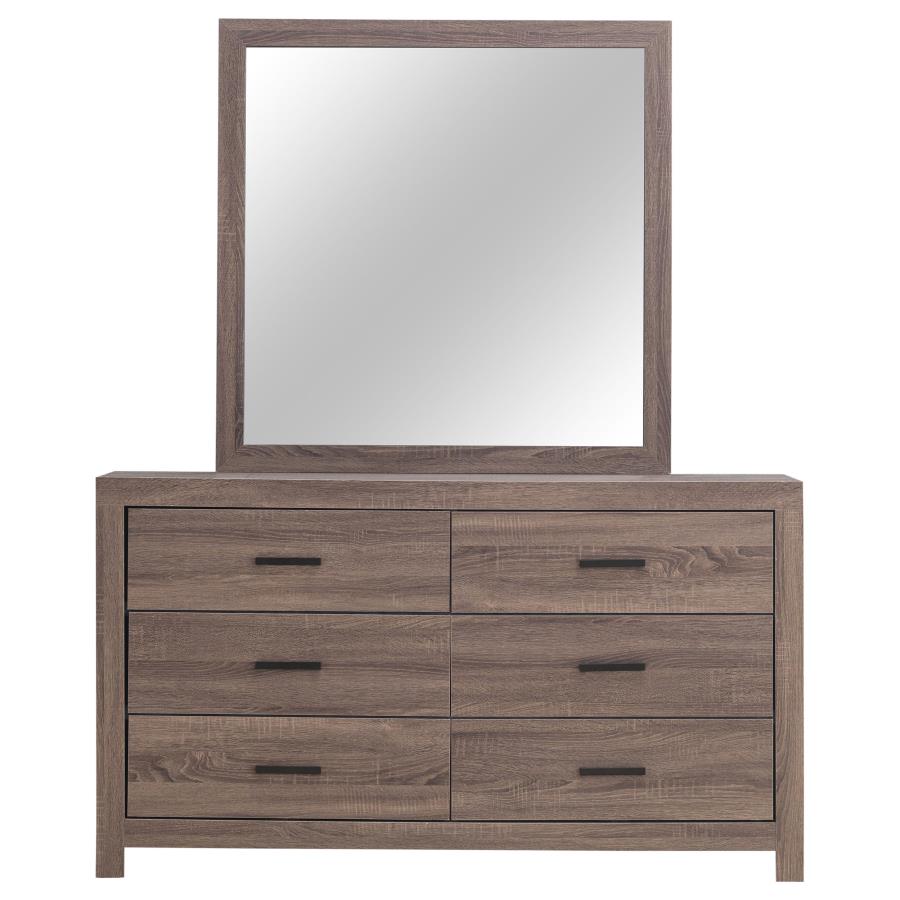 Brantford 6-drawer Dresser with Mirror Barrel Oak - 207043M