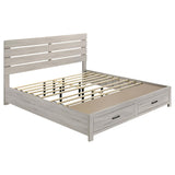 Brantford Wood Eastern King Storage Panel Bed Coastal White - 207050KE