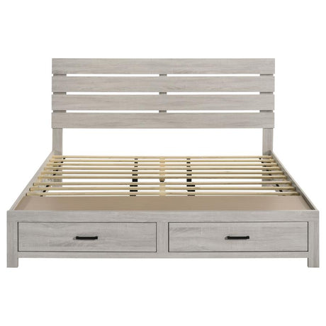 Brantford Wood Eastern King Storage Panel Bed Coastal White - 207050KE