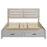 Brantford Wood Eastern King Storage Panel Bed Coastal White - 207050KE