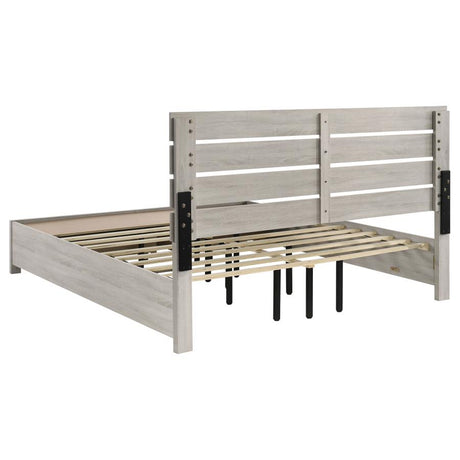Brantford Wood Eastern King Storage Panel Bed Coastal White - 207050KE