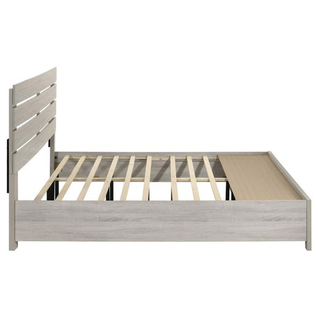 Brantford Wood Eastern King Storage Panel Bed Coastal White - 207050KE
