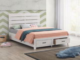 Brantford Wood Queen Storage Panel Bed Coastal White - 207050Q