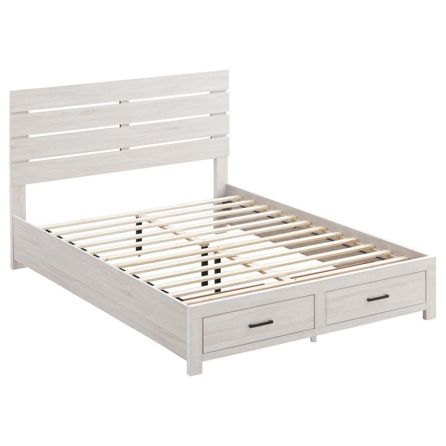 Brantford Wood Queen Storage Panel Bed Coastal White - 207050Q