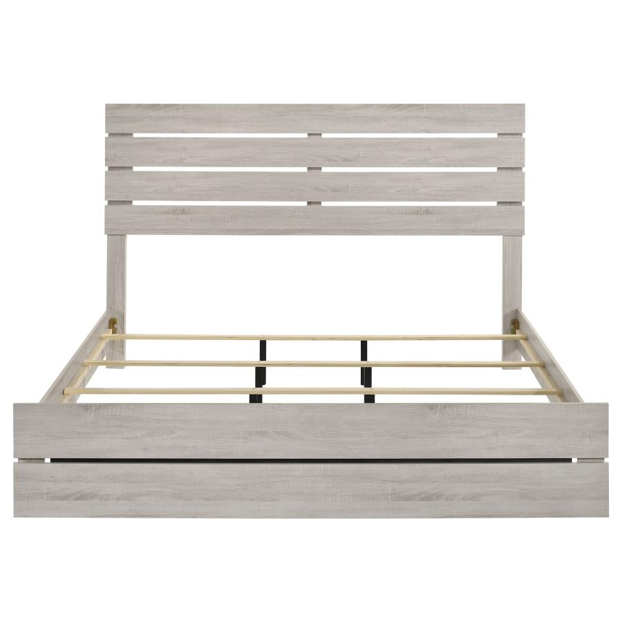 Brantford Wood Eastern King Panel Bed Coastal White - 207051KE