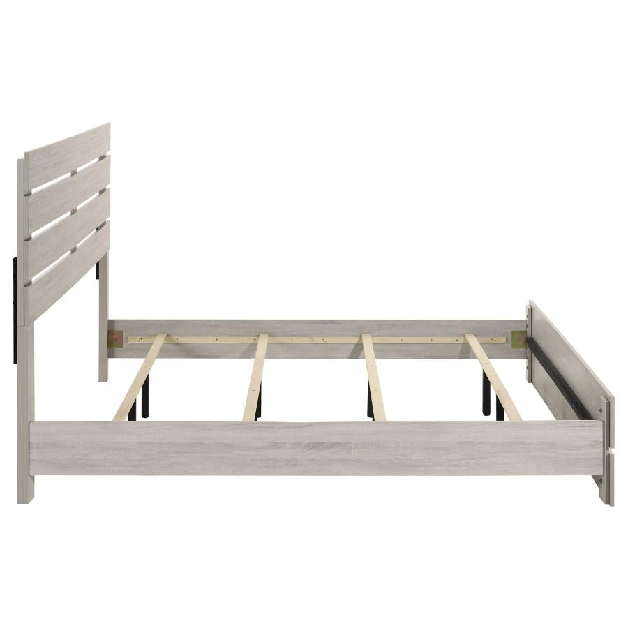 Brantford Wood Eastern King Panel Bed Coastal White - 207051KE