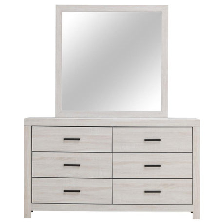 Brantford 6-drawer Dresser with Mirror Coastal White - 207053M