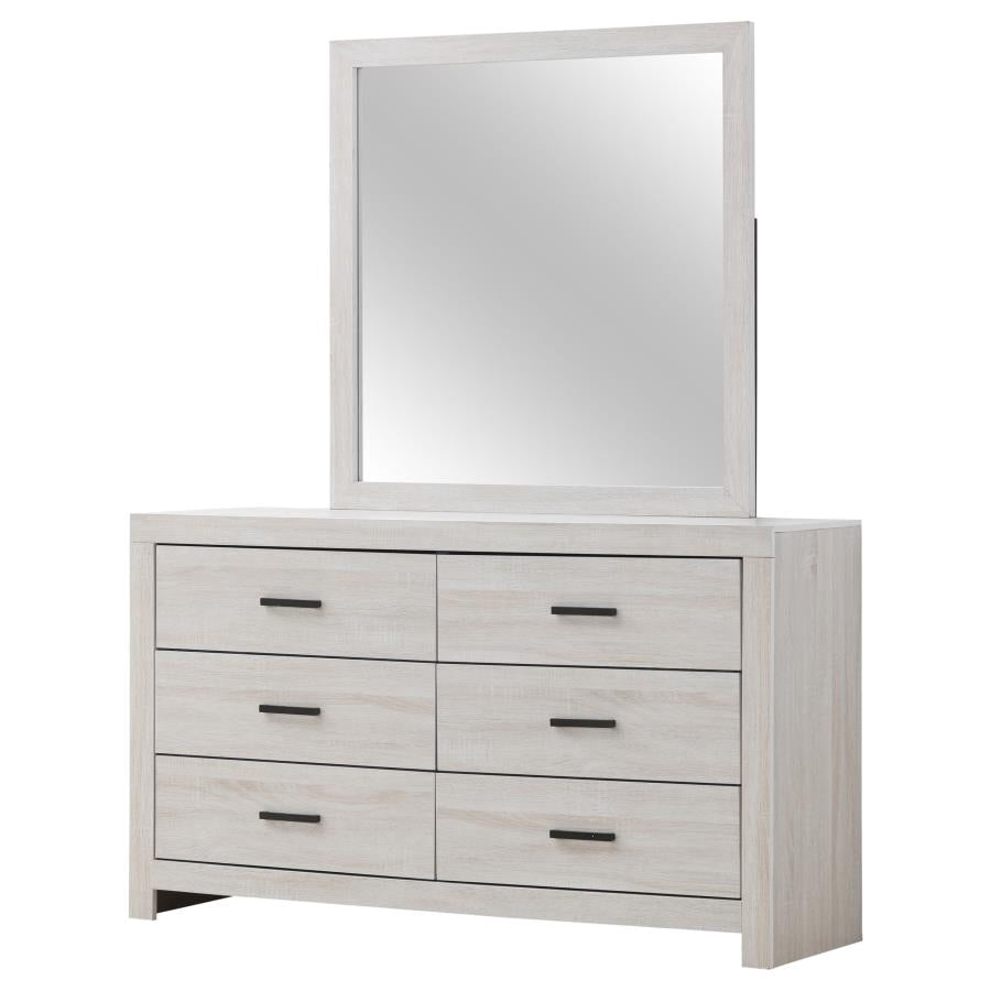 Brantford 6-drawer Dresser with Mirror Coastal White - 207053M