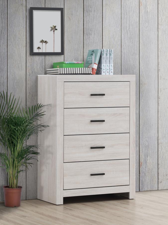 Brantford 4-drawer Bedroom Chest Coastal White - 207055