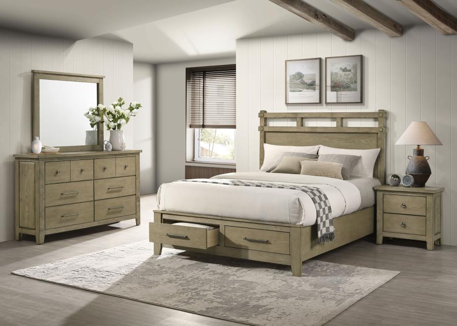 Hazlewood 4-piece Eastern King Bedroom Set Vineyard Oak - 207530KE-S4