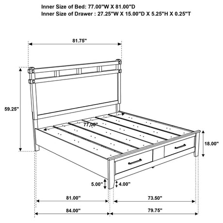 Hazlewood 5-piece Eastern King Bedroom Set Vineyard Oak - 207530KE-S5