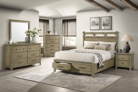 Hazlewood 59-inch Eastern King Storage Bed Vineyard Oak - 207530KE