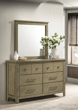 Hazlewood 6-drawer Bedroom Dresser with Mirror Vineyard Oak - 207533M