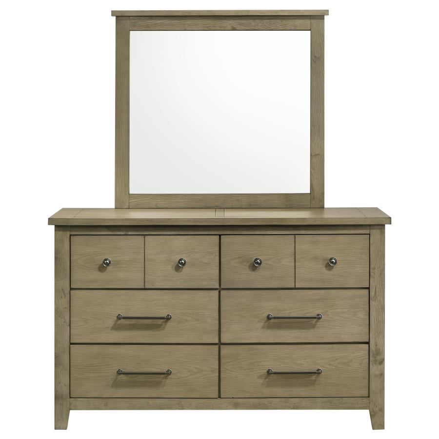 Hazlewood 6-drawer Bedroom Dresser with Mirror Vineyard Oak - 207533M