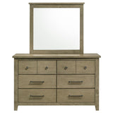 Hazlewood 6-drawer Bedroom Dresser with Mirror Vineyard Oak - 207533M