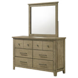 Hazlewood 6-drawer Bedroom Dresser with Mirror Vineyard Oak - 207533M