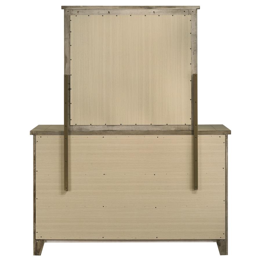 Hazlewood 6-drawer Bedroom Dresser with Mirror Vineyard Oak - 207533M