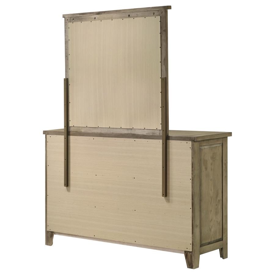 Hazlewood 6-drawer Bedroom Dresser with Mirror Vineyard Oak - 207533M