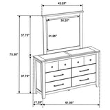 Hazlewood 6-drawer Bedroom Dresser with Mirror Vineyard Oak - 207533M