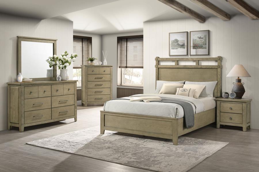 Hazlewood 6-drawer Bedroom Dresser with Mirror Vineyard Oak - 207533M