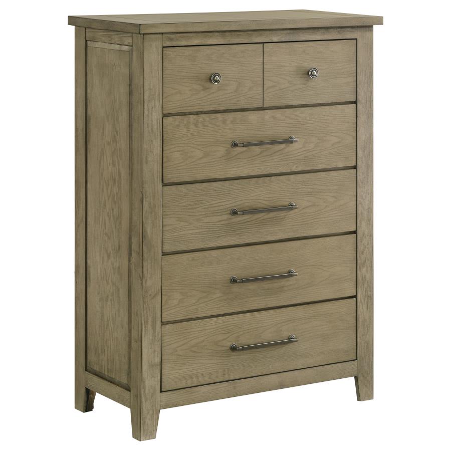 Hazlewood 5-drawer Bedroom Chest of Drawers Vineyard Oak - 207535
