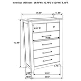 Hazlewood 5-drawer Bedroom Chest of Drawers Vineyard Oak - 207535
