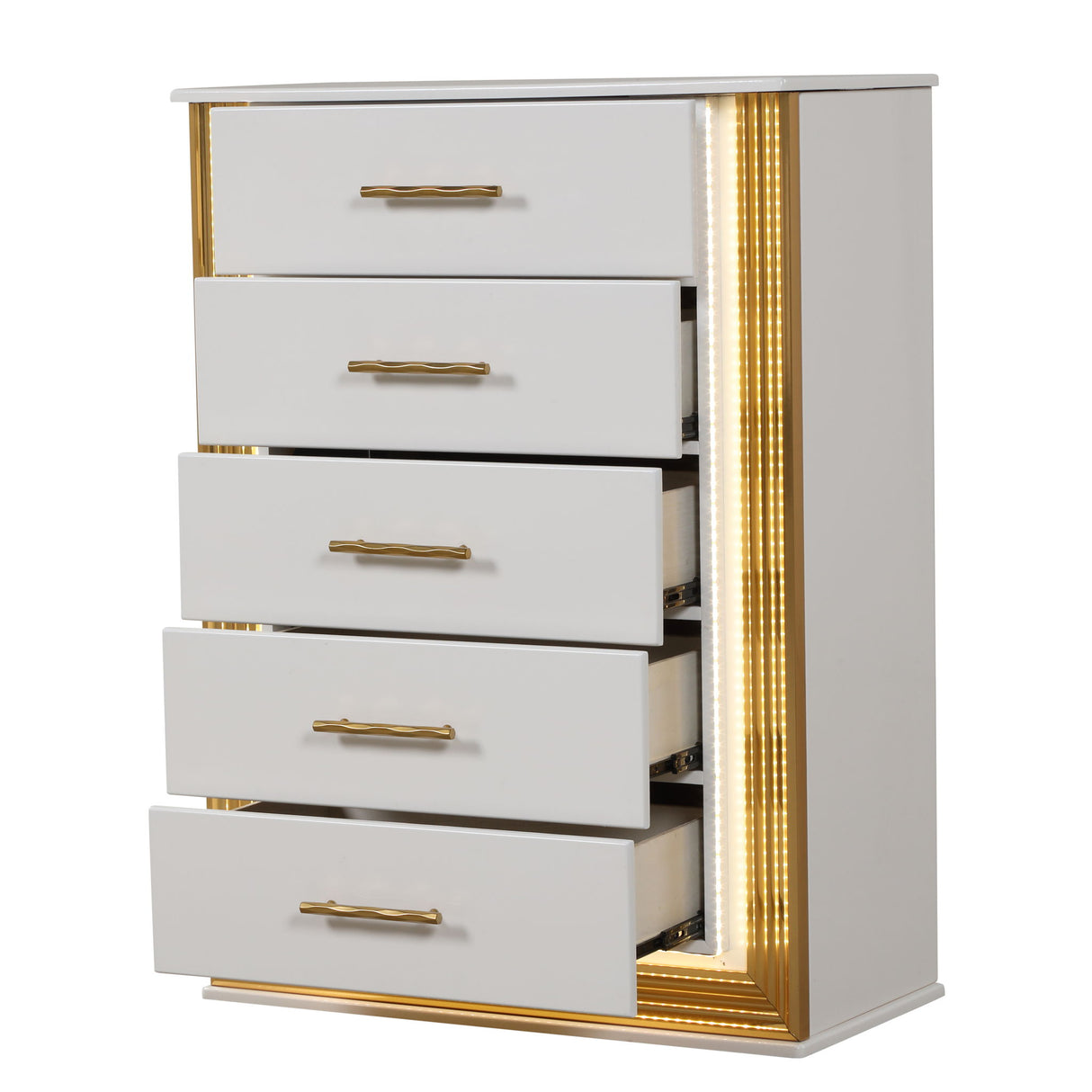 Obsession - 5 Drawer LED Chest - White
