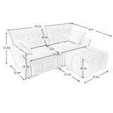 Sofa Set With Ottoman And Pillows, Textured, High Resilience Cushions