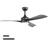 Ceiling Fan With 3 Blades, Remote Control, Reversible DC Motor, Noiseless Operation, 3 Downrods