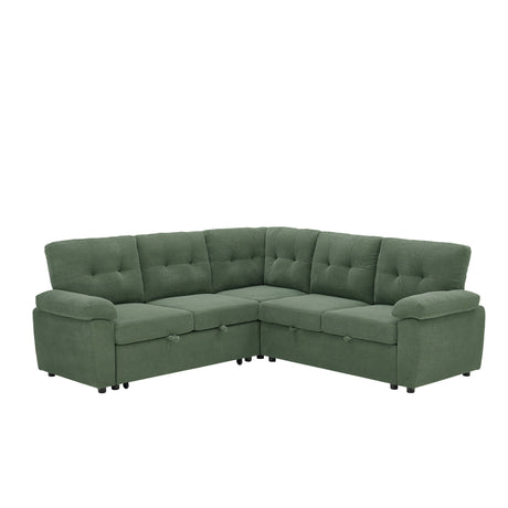 Convertible Sectional Sofa Bed With Pull Out Sleeper And Storage