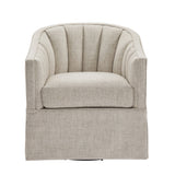 Solitude - Skirted Swivel Accent Chair With Hemp Like