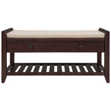 Multipurpose Entryway Shoe Rack With Cushioned Seat And Drawers
