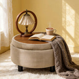 Storage Round Footstool Table Ottoman