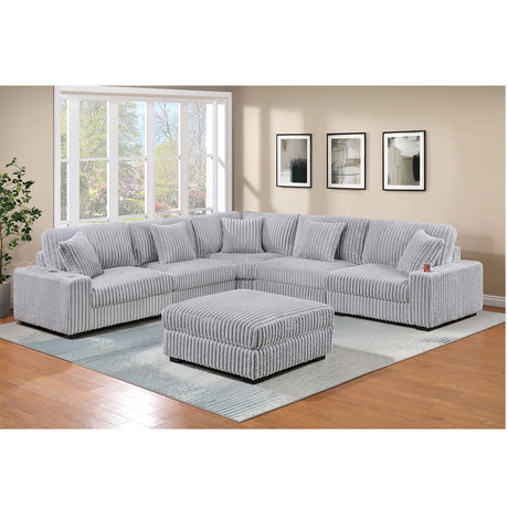 Contemporary Style Modular Sectional Sofa Set With USB, Cup Holder
