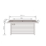 Propane Gas Fire Pit Table, 50000 Btu, Rectangular For Outside - Light Beige