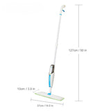 Superfine Fiber Washable Mat Spray Mop With 300Ml Reusable Bottle For Various Floors - Blue