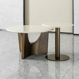 Nesting Coffee Table Set - Antique Bronze / Beige