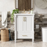 Bathroom Vanity With Ornate French Cylinder Legs, Soft Close Drawer