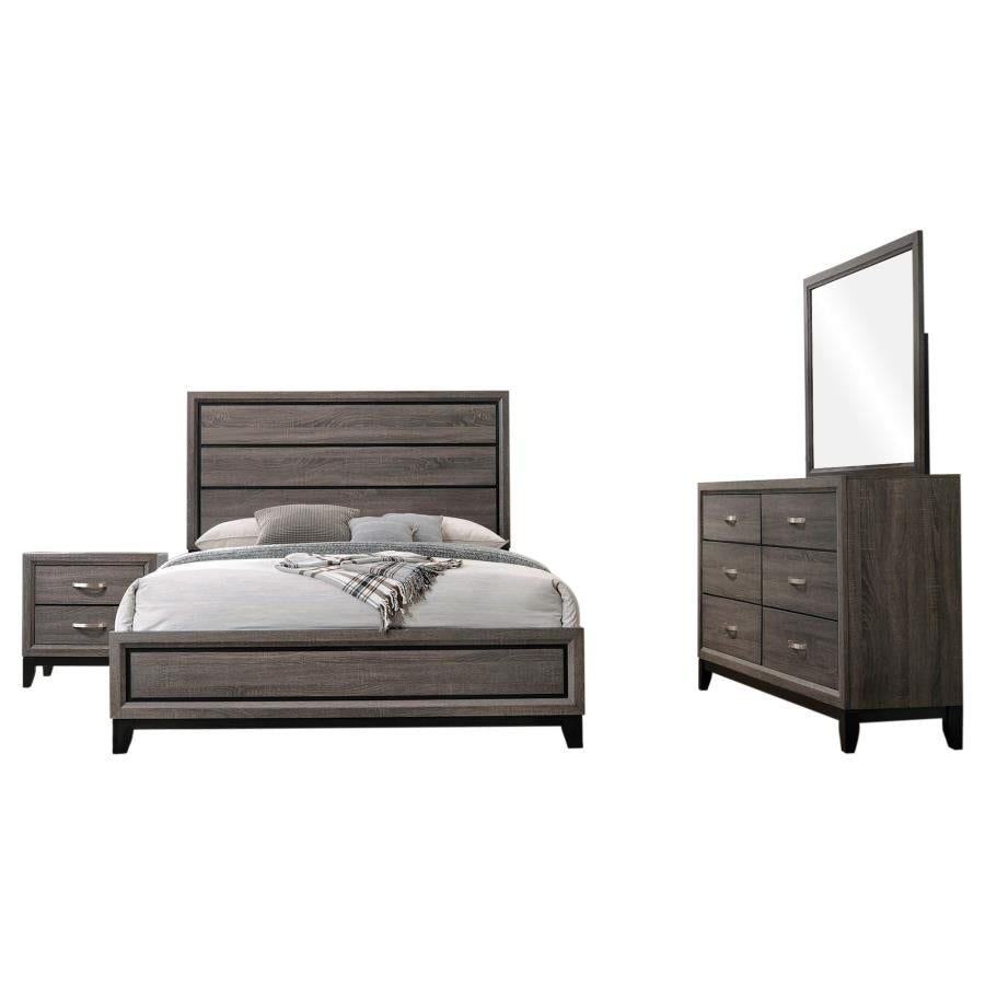 Watson 4-piece Eastern King Bedroom Set Grey Oak - 212421KE-S4