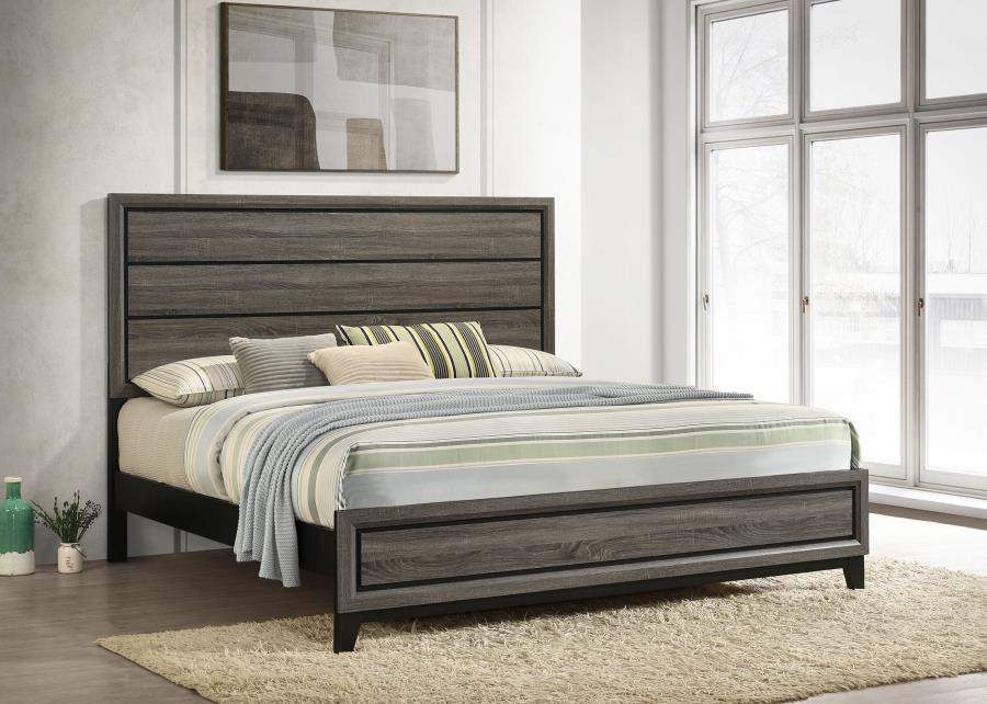 Watson Wood Eastern King Panel Bed Grey Oak - 212421KE
