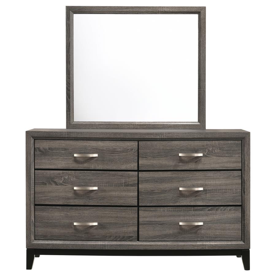 Watson 6-drawer Dresser with Mirror Grey Oak - 212423M