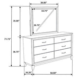 Watson 6-drawer Dresser with Mirror Grey Oak - 212423M