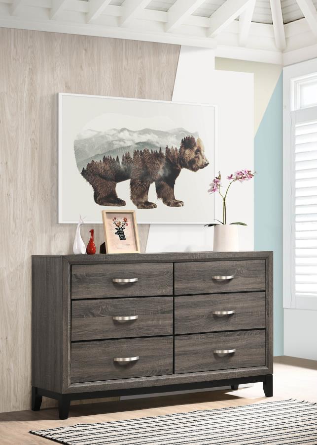 Watson 6-drawer Dresser Grey Oak - 212423