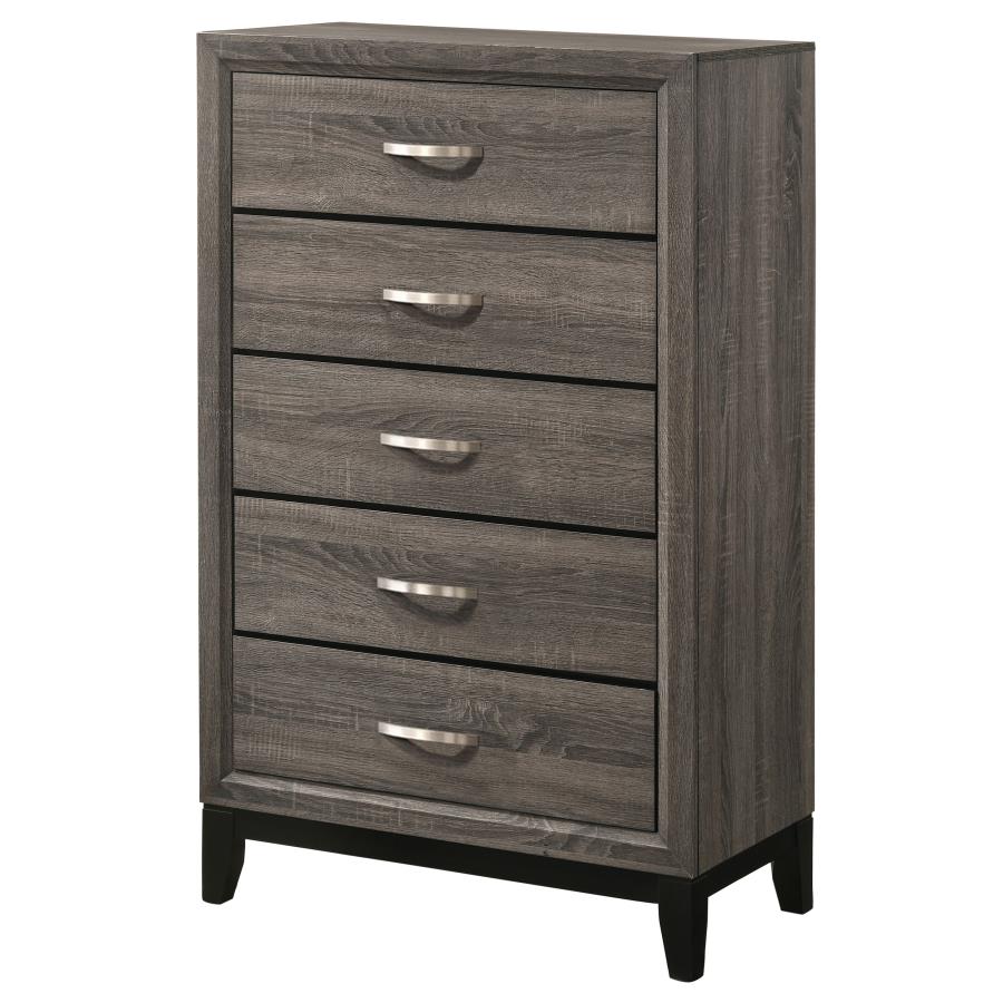 Watson 5-drawer Bedroom Chest Grey Oak - 212425