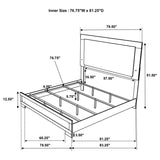 Hyland Eastern King Panel Bed LED Headboard Natural - 215651KE