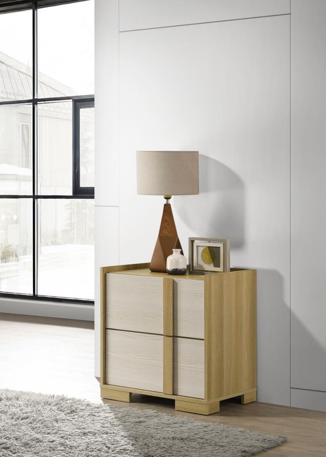 Hyland 2-drawer Nightstand Bedside Table Natural - 215652