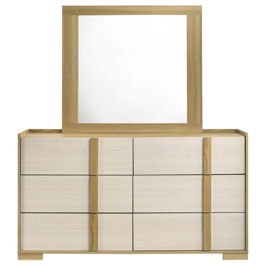 Hyland 6-drawer Dresser with Mirror Natural - 215653M