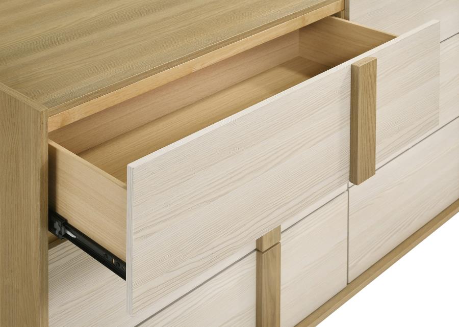 Hyland 6-drawer Dresser with Mirror Natural - 215653M